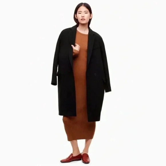 Aritzia The Group Babaton Women's Black Wintour Long Wool Cashmere Coat - Size S - Picture 4 of 5